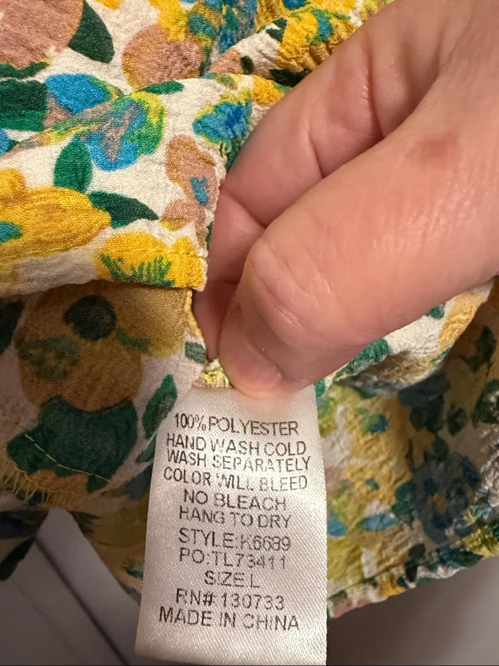 Umgee FLORAL Yellow & Teal Peplum Top Large